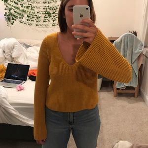 Orange Bell Sleeve Sweater